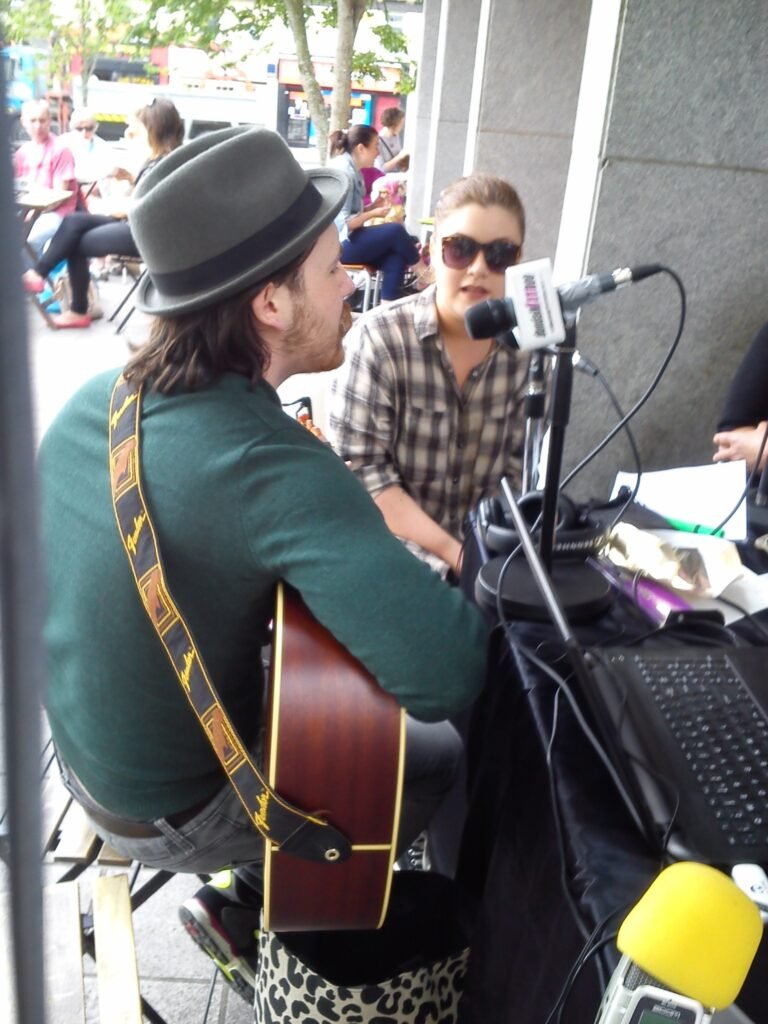 Anton and Steph playing LIVE at the Market Square, Dundalk during #NationalCRDAY on 19th June 2015.